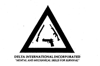 DELTA INTERNATIONAL INCORPORATED "MENTAL AND MECHANICAL SKILLS FOR SURVIVAL" logo
