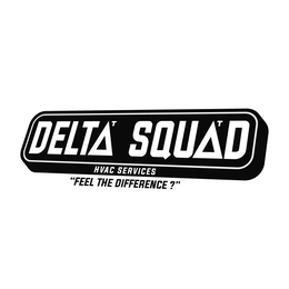DELTA T SQUAD T HVAC SERVICES "FEEL THE DIFFERENCE?" logo