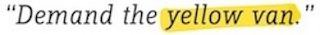 "DEMAND THE YELLOW VAN." logo