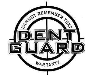 DENT GUARD WARRANTY CANNOT REMEMBER TEXT logo