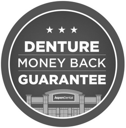 DENTURE MONEY BACK GUARANTEE ASPENDENTAL logo