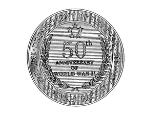 DEPARTMENT OF DEFENSE 1941-1945 COMMEMORATION 1991-1995 50TH ANNIVERSARY OF WORLD WAR II logo
