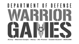 DEPARTMENT OF DEFENSE WARRIOR GAMES ARMY  ·  MARINE CORPS  · NAVY · AIR FORCE ·  COAST GUARD ·  SOCOM logo