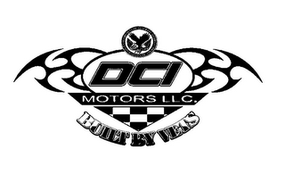 DEPARTMENT OF VETERAN AFFAIRS UNITED STATES OF AMERICA DCI MOTORS LLC. BUILT BY VETS logo