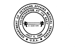 DEPARTMENT OF VETERANS AFFAIRS MEDICAL CENTERS U.S.A. VOLUNTEERISM AT IT'S BEST JULY 4. 1990 PT PHONE HOME logo