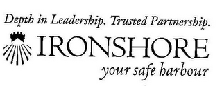 DEPTH IN LEADERSHIP. TRUSTED PARTNERSHIP. IRONSHORE YOUR SAFE HARBOUR logo