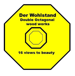 DER WOHLSTAND OCTAGONAL WOOD WORKS DOUBLE OCTAGON 16 VIEWS OF BEAUTY logo