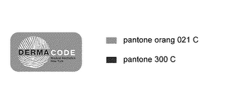 DERMACODE MEDICAL AESTHETICS NEW YORK PANTONE ORANG 021 C PANTONE 300 C logo