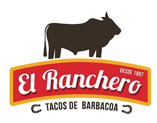 DESDE 1987 EL RANCHERO TACOS DE BARBACOA logo