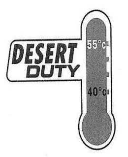 DESERT DUTY 55°C 40°C logo