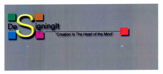 DESIGNINGIT "CREATION IS THE HEART OF THE MIND" logo