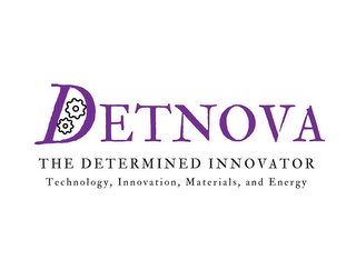 DETNOVA THE DETERMINED INNOVATOR TECHNOLOGY, INNOVATION, MATERIALS, AND ENERGY logo