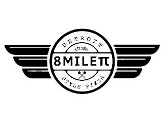 DETROIT EST. 2020 8 MILE STYLE PIZZA logo