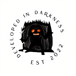 DEVELOPED IN DARKNESS EST 2022 logo