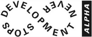 DEVELOPMENT NEVER STOPS ALPHA logo