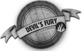 DEVIL'S FURY SEASONING · ORIGINAL FAMILY RECIPE · logo