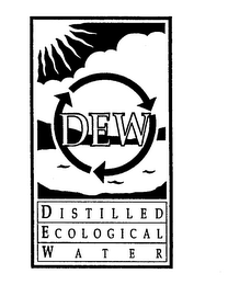 DEW DISTILLED ECOLOGICAL WATER logo