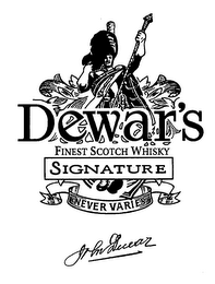 DEWAR'S SIGNATURE FINEST SCOTCH WHISKY NEVER VARIES logo