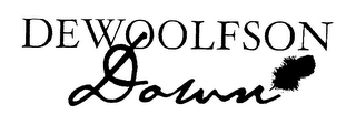 DEWOOLFSON DOWN logo