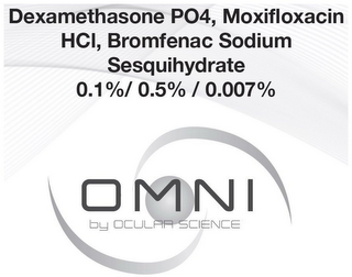 DEXAMETHASONE PO4, MOXIFLOXACIN HCL, BROMFENAC SODIUM SESQUIHYDRATE 0.1% / 0.5% / 0.007% OMNI BY OCULAR SCIENCE logo