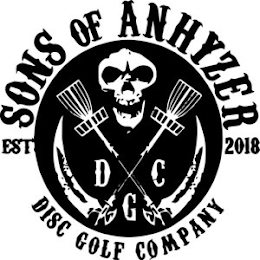 DGC SONS OF ANHYZER DISC GOLF COMPANY EST 2018 logo