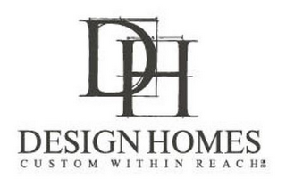 DH DESIGN HOMES CUSTOM WITHIN REACH logo