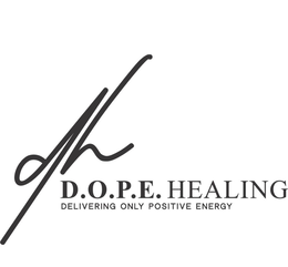 DH D.O.P.E. HEALING DELIVERING ONLY POSITIVE ENERGY logo