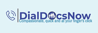 DIALDOCSNOW COMPASSIONATE, QUICK AND AT YOUR FINGER'S CLICK logo