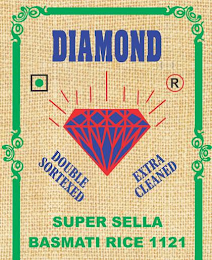 DIAMOND DOUBLE SORTEXED EXTRA CLEANED SUPER SELLA BASMATI RICE 1121 logo