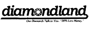 DIAMONDLAND OUR DIAMONDS TALK TO YOU..."30% LESS MONEY." logo