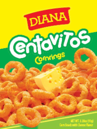 DIANA CENTAVITOS CORNRINGS CORN SNACK WITH CHEESE FLAVOR NET WT. 3.28OZ (93G) logo