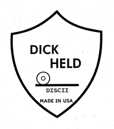 DICK HELD DISCII MADE IN USA logo