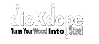 DICKDOPE TURNS YOUR WOOD INTO STEEL logo
