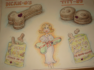 DICKY-OS TITY-OS NEW! DICKY-OS MUNCH ON IT! COOKIES COOKIES NEW! TITY-OS FA-BOOB-LOUS! COOKIES logo