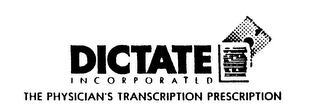 DICTATE INCORPORATED THE PHYSICIAN'S TRANSCRIPTION PRESCRIPTION logo