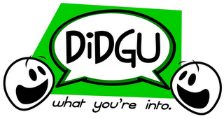 DIDGU WHAT YOU'RE INTO. logo