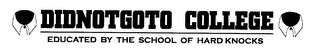DIDNOTGOTO COLLEGE EDUCATED BY THE SCHOOL OF HARD KNOCKS logo