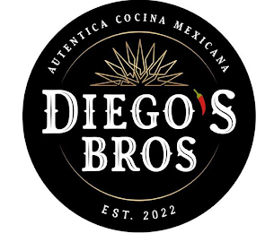 DIEGO S BROS AUTENTICA COCINA MEXICANA EST. 2022 logo