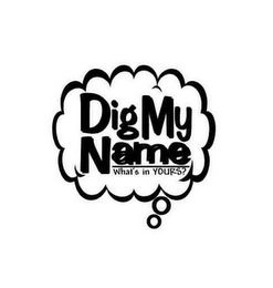 DIG MY NAME WHAT'S IN YOURS? logo