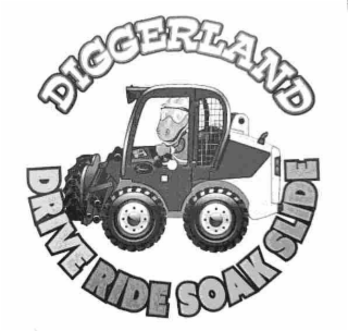 DIGGERLAND DRIVE RIDE SOAK SLIDE D-REX logo