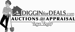 DIGGINFORDEALS.COM AUCTIONS AND APPRAISAL BY ROWE REALTY logo