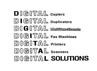 DIGITAL COPIERS DIGITAL DUPLICATORS DIGITAL MULTIFUNCTIONALS DIGITAL FAX MACHINES DIGITAL PRINTERS DIGITAL SCANNERS DIGITAL SOLUTIONS logo