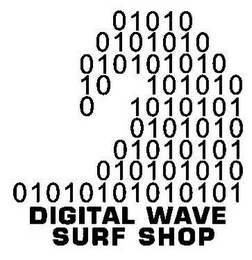 DIGITAL WAVE SURF SHOP 01010 0101010 010101010 10 101010 0 1010101 0101010 01010101 010101010 01010101010101 logo