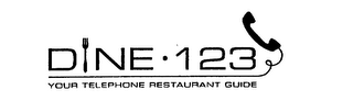 DINE 123 YOUR TELEPHONE RESTAURANT GUIDE logo