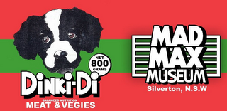 DINKI-DI BALANCED NUTITION MEAT & VEGIES MAD MAX MUSEUM SILVERTON, N.S.W. logo
