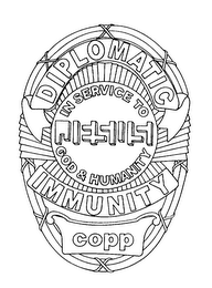 DIPLOMATIC IMMUNITY COPP IN SERVICE TO GOD & HUMANITY logo