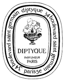 DIPTYQUE PARFUMEUR PARIS 34 BOULEVARD SAINT GERMAIN DIPTYQUE 34 BOULEVARD SAINT GERMAIN PARIS 5E logo