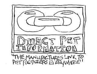 DIRECT PET INFORMATION "THE MANUFACTURES LINK TO PET RETAILERS EVERYWHERE" logo