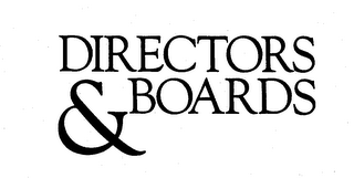 DIRECTORS & BOARDS