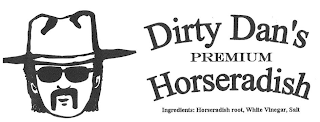 DIRTY DAN'S PREMIUM HORSERADISH INGREDIENTS: HORSERADISH ROOT, WHITE VINEGAR, SALT logo